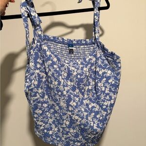 Old Navy Blue and White Floral Camisole